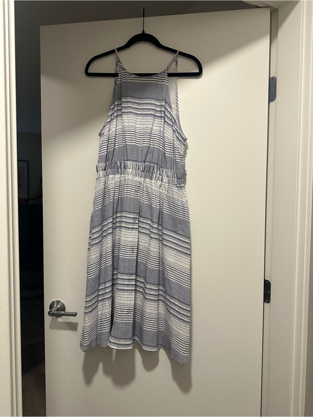 Striped Blue and White Halter Sundress